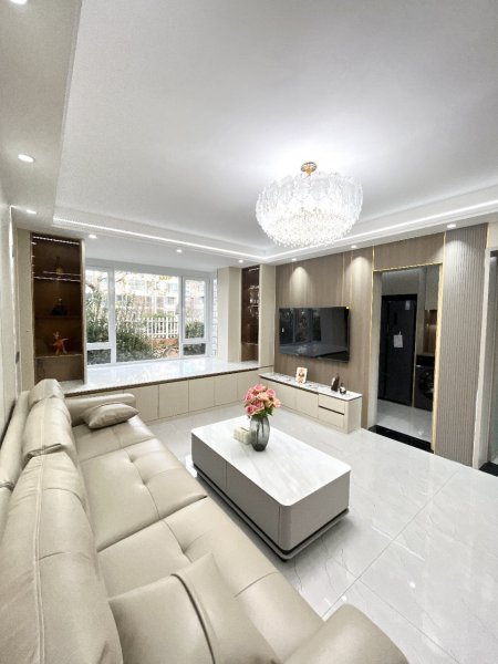 @海风花园一楼带花园80平全屋木饰面板大理石窗套